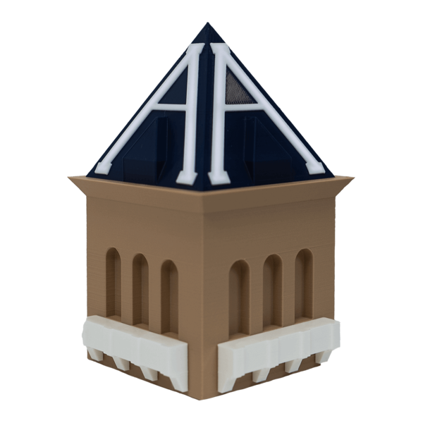 Old Main, Tower, A, Light-Up, Blue, White